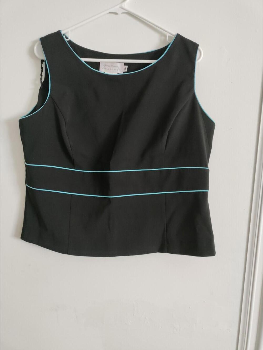 Women's Giorgio Fiorlini Round Neck Black Sleeveless Blouse Size 18